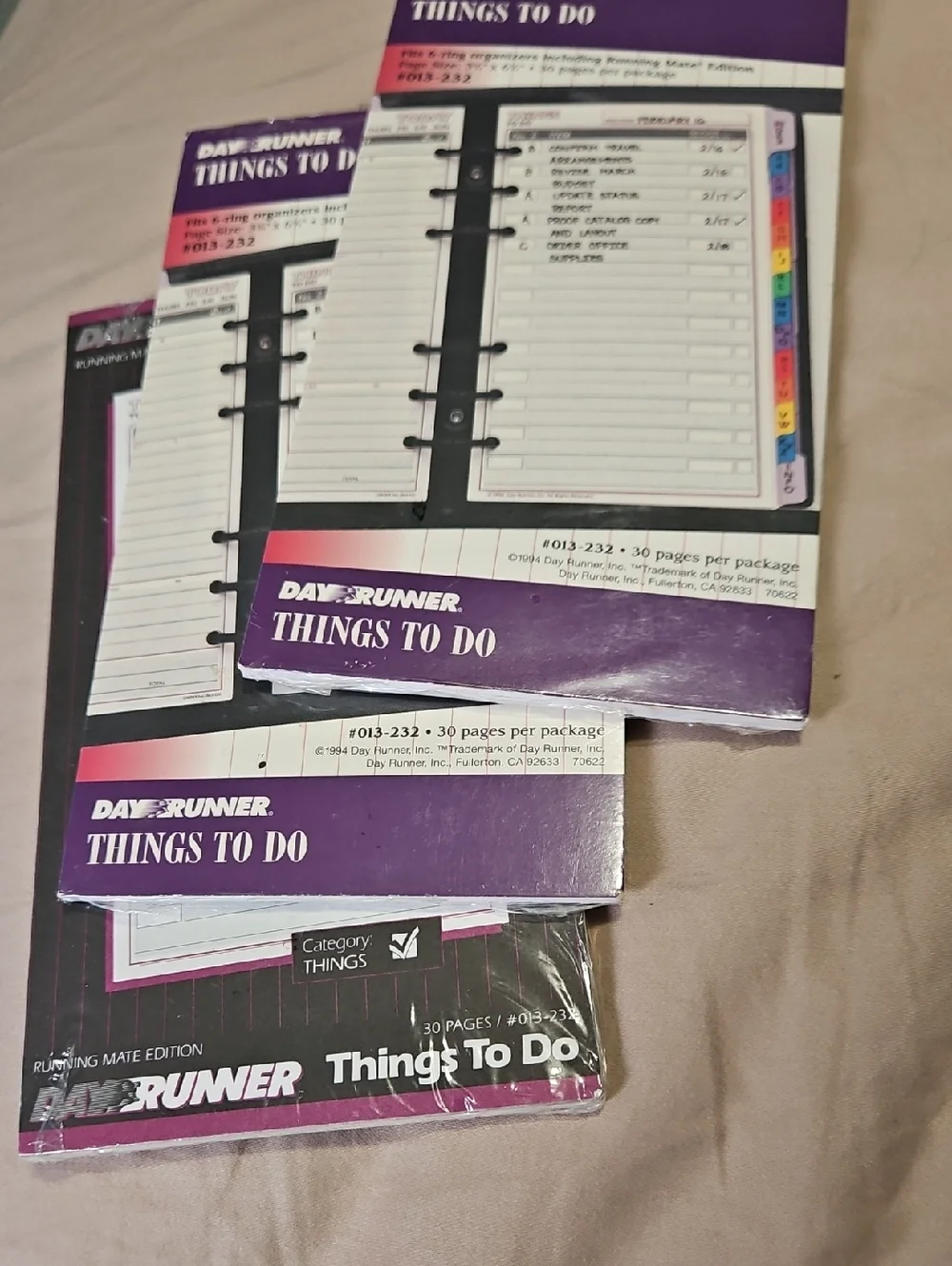 Vintage New 9 Piece Bundle 6 Ring Planning Organizer System Refills Note Pads